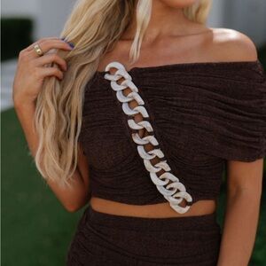 NWT Brown Chain Top